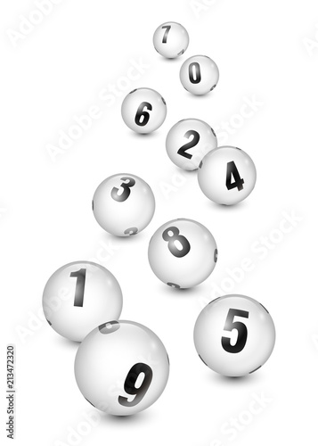 Vector Bingo Lottery Number Balls Isolated on White Background