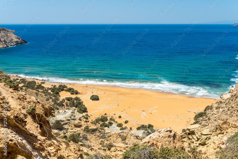 The Potamos beach at the northwest coast of the island Gavdos. The southernmost island of Europe