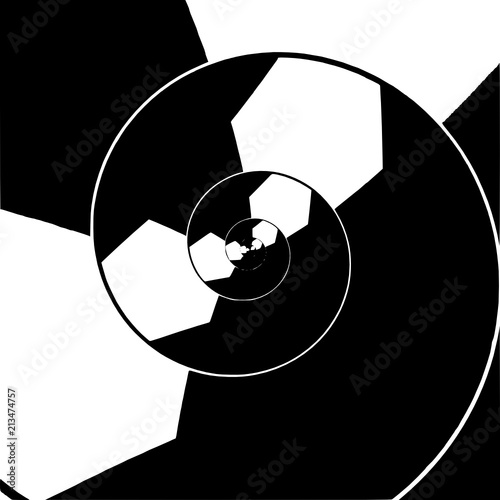 Silhouette of an abstract spiral with a Droste effect