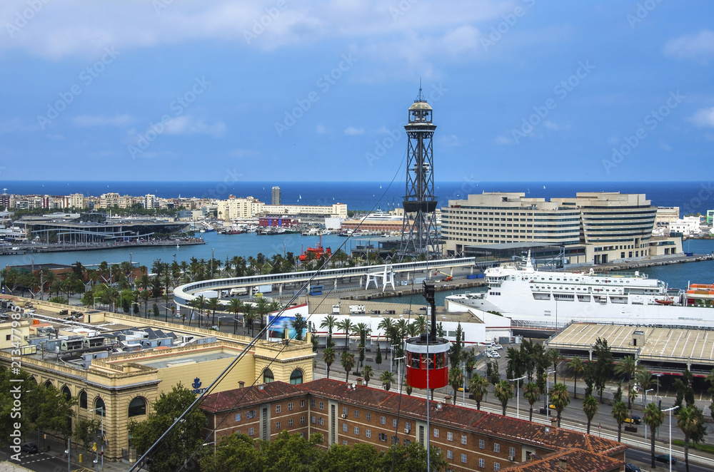 Barcelona city and Port . Catalonia, Spain