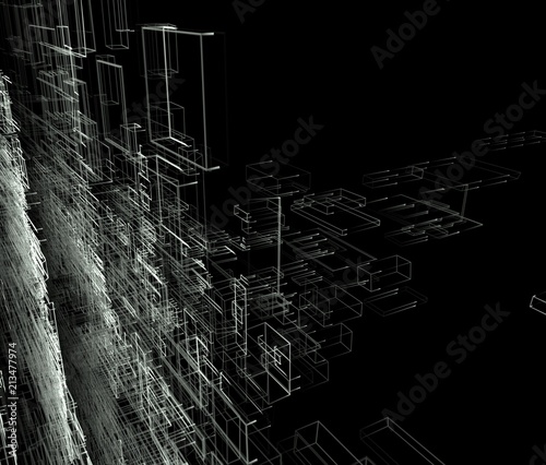 ワイヤーフレームの抽象的な背景