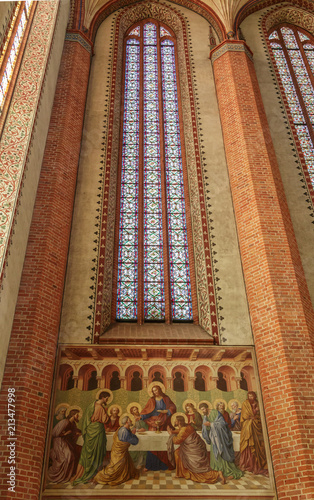 Interior of medieval gothic, cathedral in Pelplin in Gdansk Pomerania in Poland 
