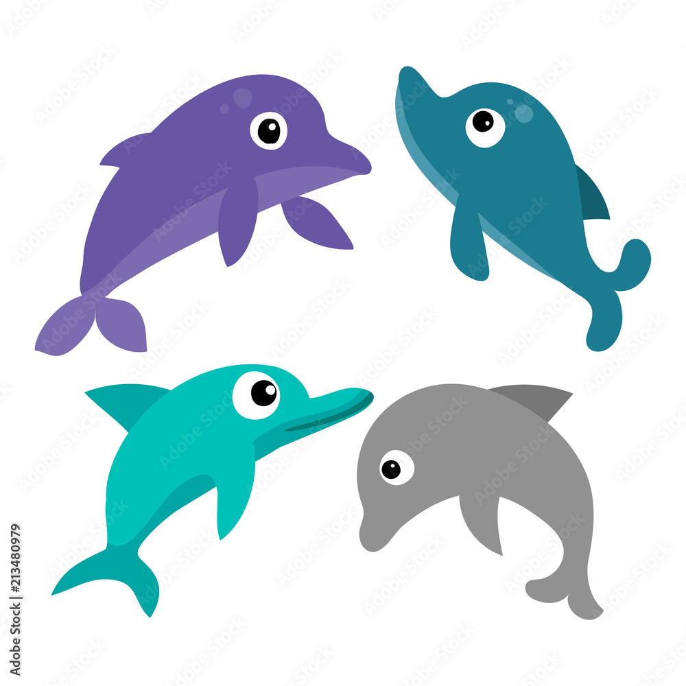 dolphin vector collection design