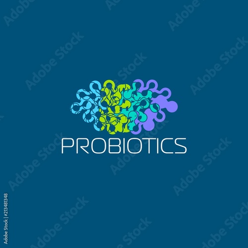 Probiotics logo. Concept of healthy nutrition ingredient for therapeutic purposes. simple flat style trend modern logotype graphic design isolated
