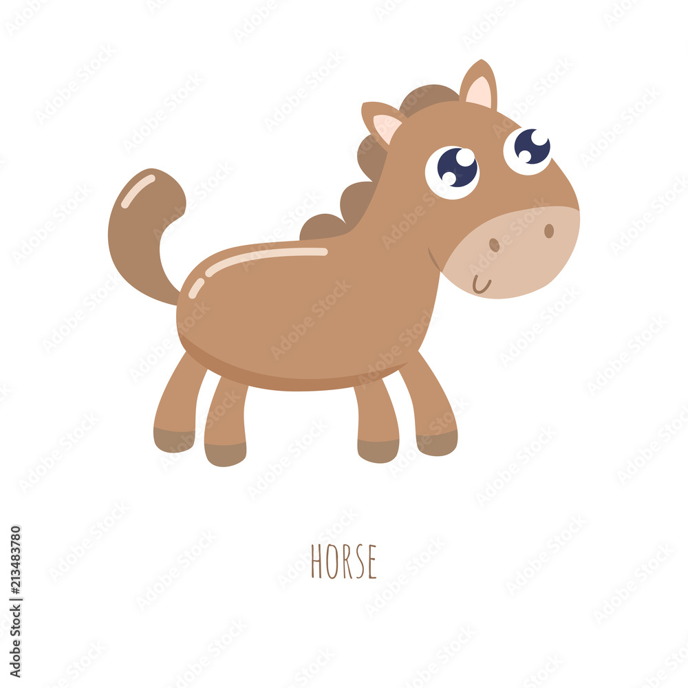 Cute little horse vector illustration. Flat design. Cute little horse vector illustration. Flat design.