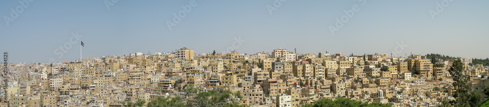 Panoramic city view of Amman, Jordan