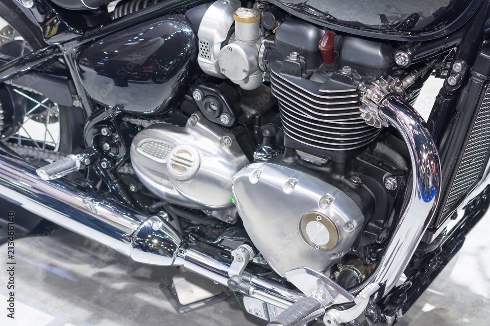 Motorcycle engine,detail of motorcycle engine. Motorcycle engine,detail of motorcycle engine.