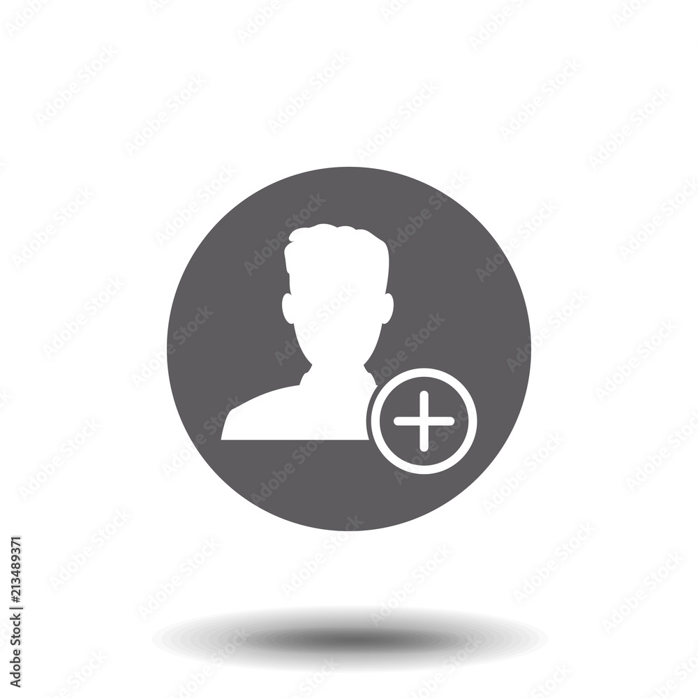 Add new user icon in flat style isolated on white background. For your design, logo. Vector illustration. Add new user icon in flat style isolated on white background. For your design, logo. Vector illustration.