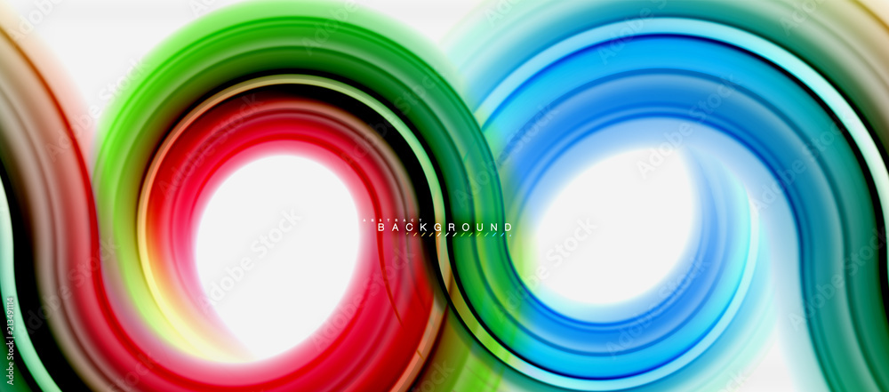 Rainbow fluid color line abstract background - swirl and circles, twisted liquid colours design, colorful marble or plastic wavy texture backdrop, multicolored template for business or technology Rainbow fluid color line abstract background - swirl and circles, twisted liquid colours design, colorful marble or plastic wavy texture backdrop, multicolored template for business or technology