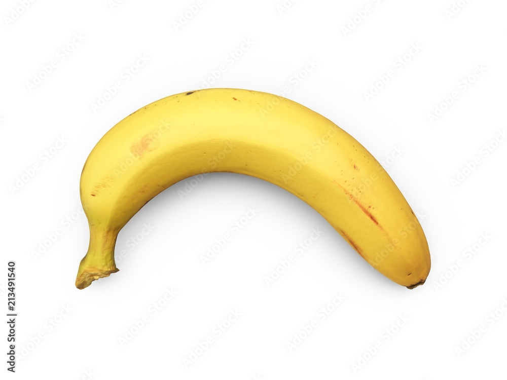 3D Rendering Banana Isolated on white Background 3D Rendering Banana Isolated on white Background