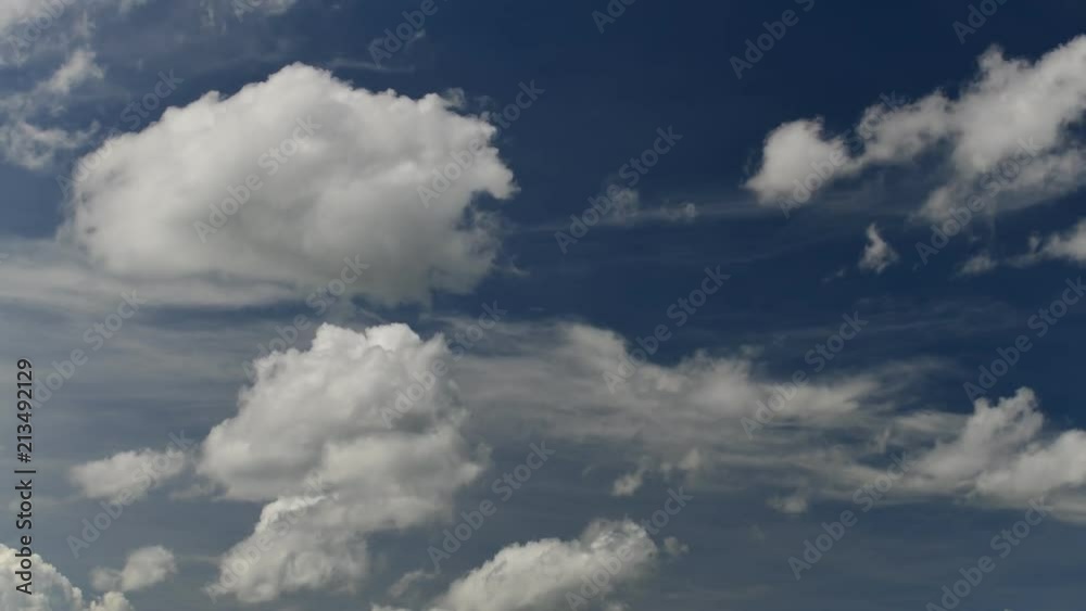 Time lapse clip of white fluffy clouds over blue sky Time lapse clip of white fluffy clouds over blue sky