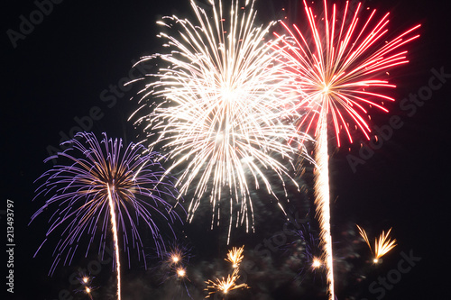 Drapeau francais feu d artifice bleu blanc rouge