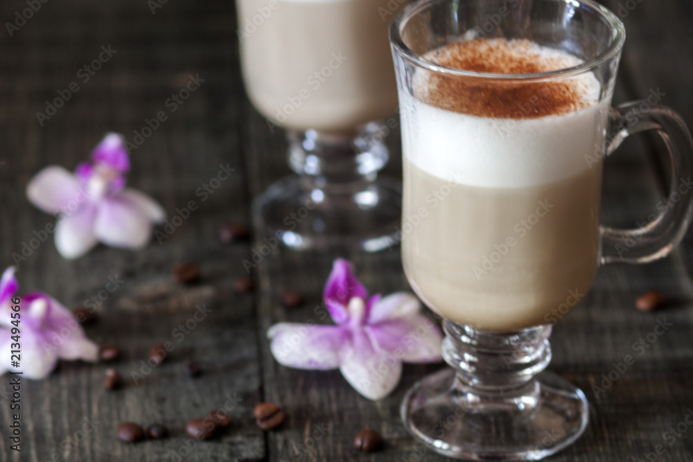 coffee latte with coffee beans coffee latte with coffee beans