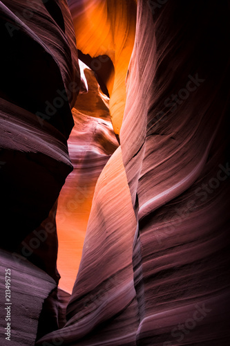 Shade of light and shadow in upper Antelope Canyon