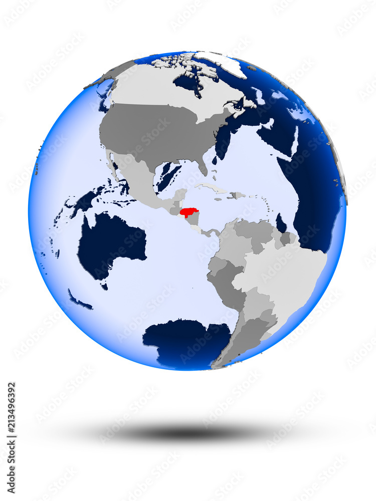 Honduras on globe Honduras on globe