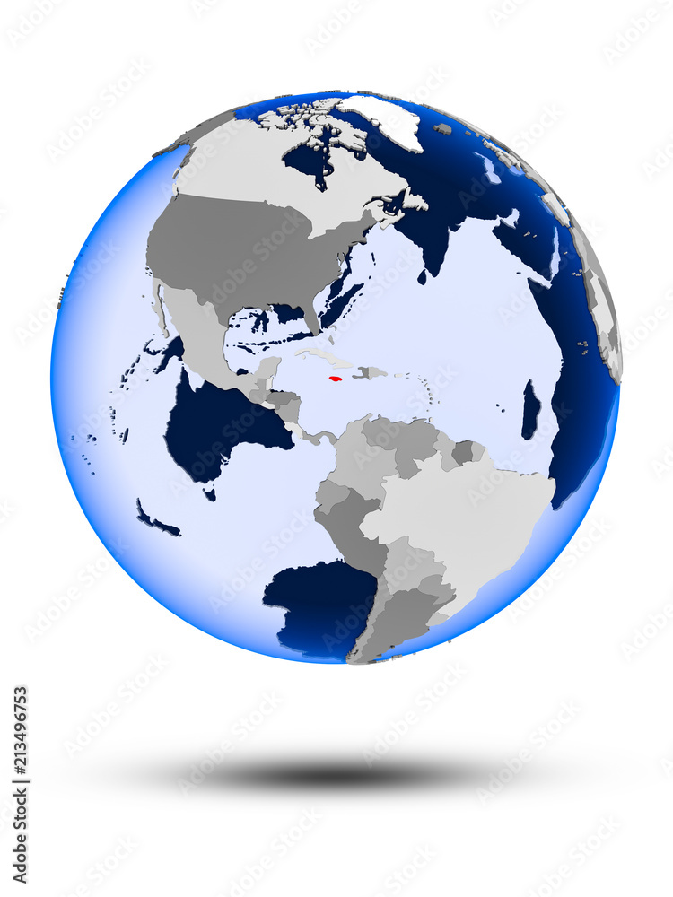 Jamaica on globe Jamaica on globe