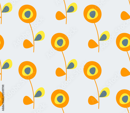 Floral pattern for surface design in scandinavian style, hyggy 