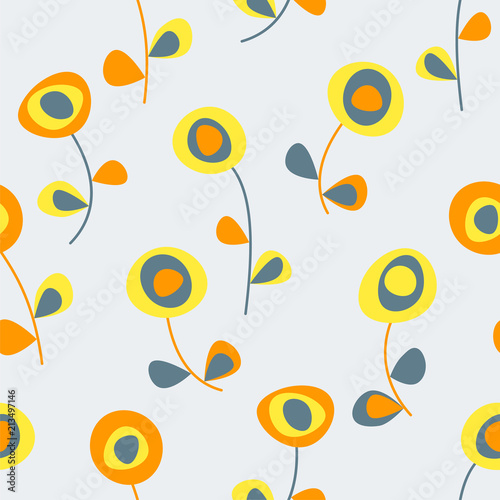 Floral pattern for surface design in scandinavian style, hyggy 