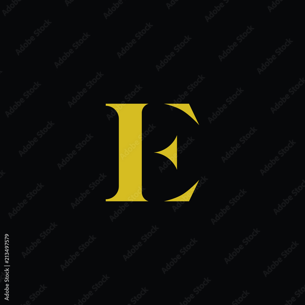 Simple Luxury Letter E Initial With Gold and Black color logo Simple Luxury Letter E Initial With Gold and Black color logo