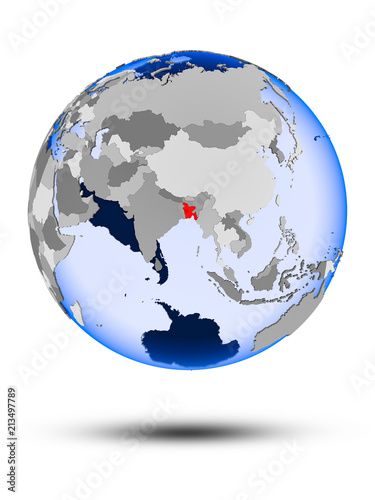 Bangladesh on globe