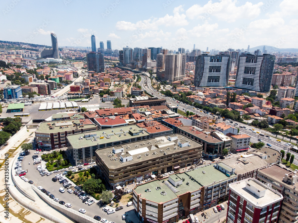 Naklejka premium Istanbul, Turkey - February 23, 2018: Aerial Drone View of Kadikoy / Istanbul