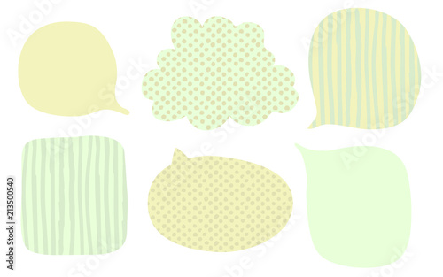 Vector inset for inscription. Light color. Speech Bubbles Set blank