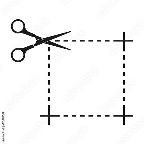 Scissors icon vector illustration. Cut concept with open scissors