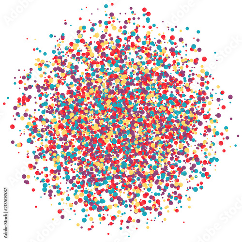 Colorful round confetti splash. Vector illustration isolated on white background