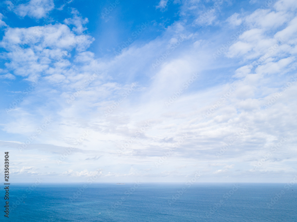 Clouds, sea and sky in bright days.