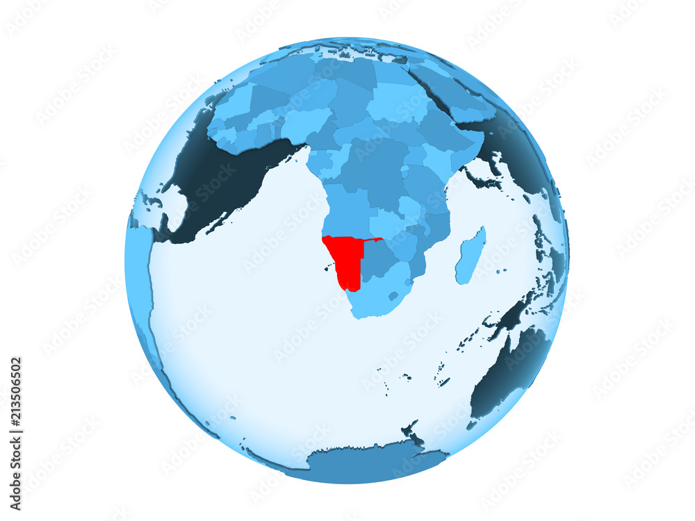 Namibia on blue globe isolated Namibia on blue globe isolated