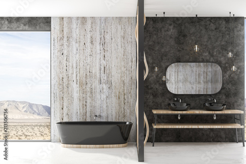 mdoern bathroom with nature view photo