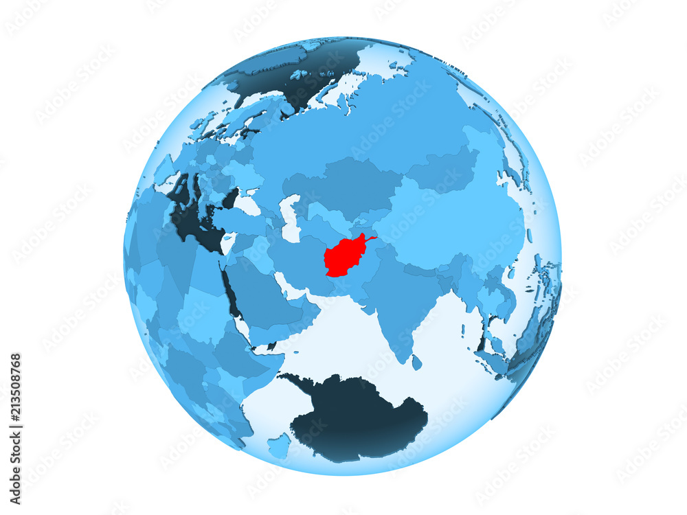 Afghanistan on blue globe isolated Afghanistan on blue globe isolated