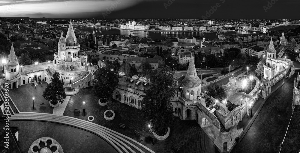 Budapest's panorama a Buda one is famous for a hotel's roof taking a photo