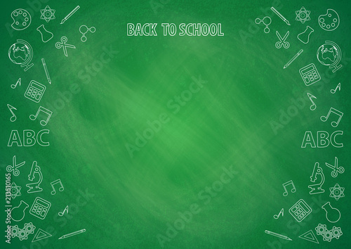 Back to school, Welcome to school with chalkboard background vector