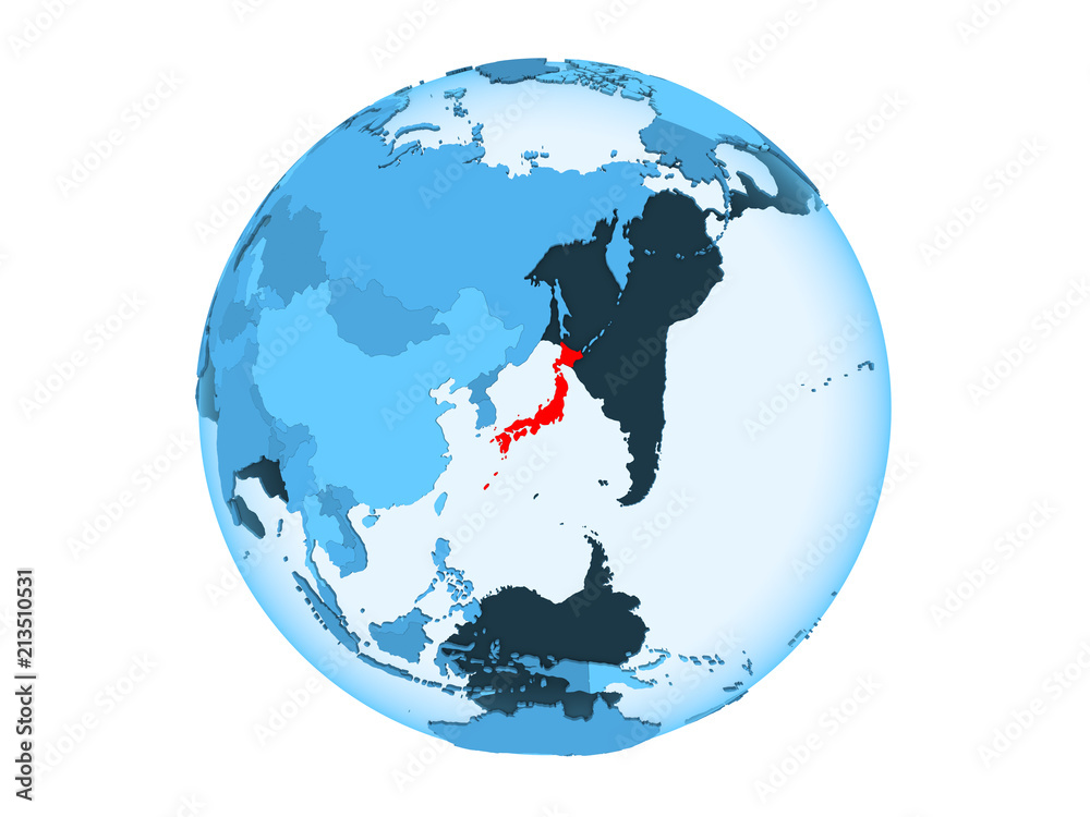 Japan on blue globe isolated Japan on blue globe isolated