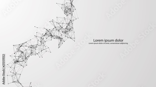 Abstract connecting dots and lines. Vector technology background. Global network connection.