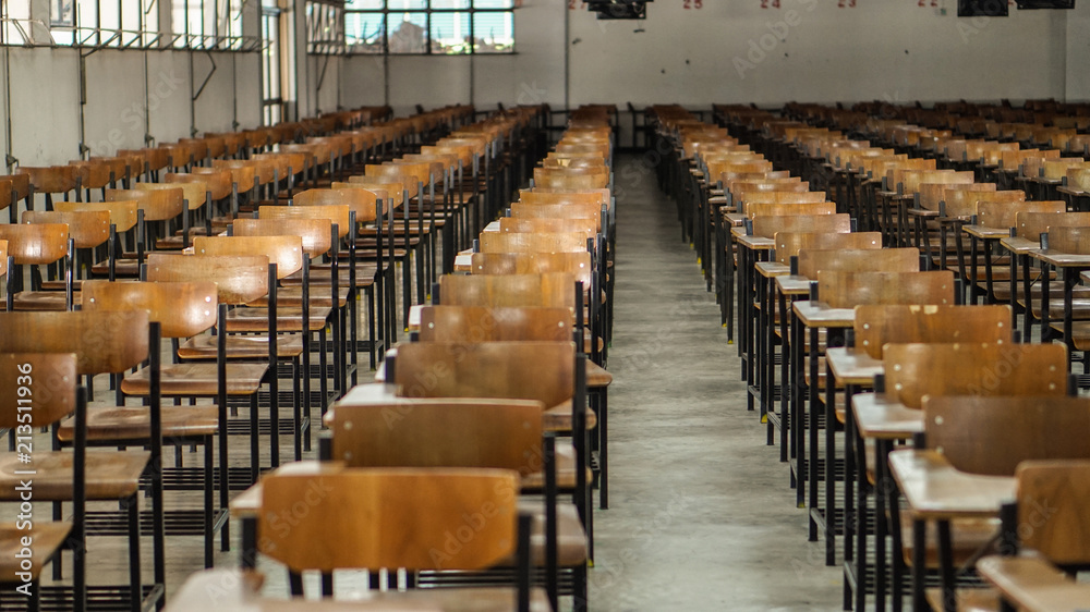 Examination room, rows of exam seat important competition concept day Examination room, rows of exam seat important competition concept day