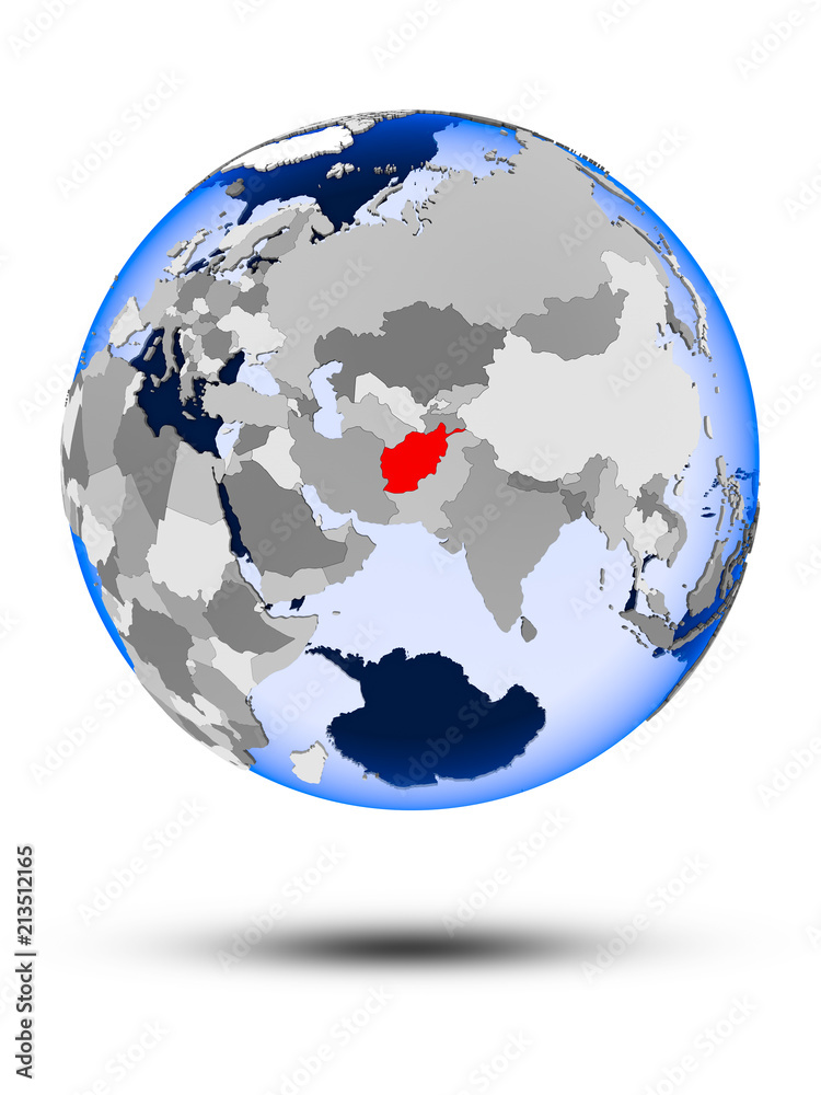 Afghanistan on globe