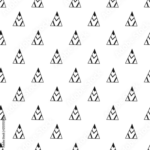 Triangles. Black and white seamless pattern. Geometric  abstract background for covers  textile. Doodle shapes.