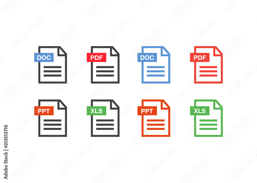 PDF Icon paper file. File Icons. Document icon set