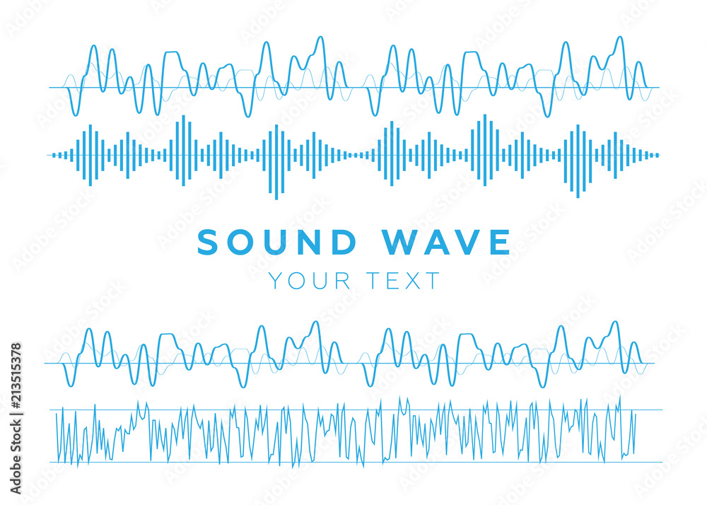 Vector sound. Soundwave musical icons. Radio wave vector