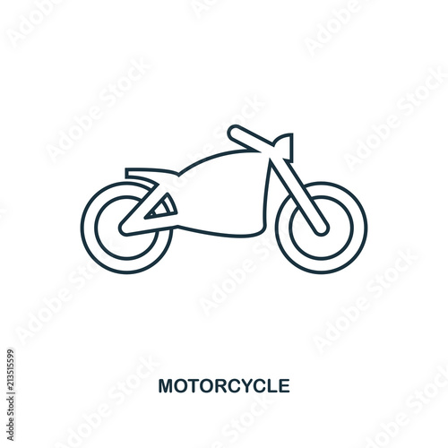 Motorcycle icon. Outline style icon design. UI. Illustration of motorcycle icon. Pictogram isolated on white. Ready to use in web design, apps, software, print.