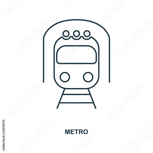 Metro icon. Outline style icon design. UI. Illustration of metro icon. Pictogram isolated on white. Ready to use in web design, apps, software, print