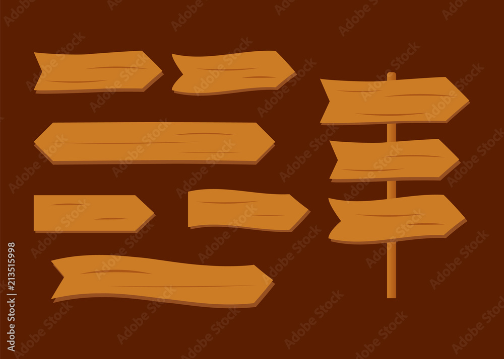 Western blank wooden planks. Cartoon wooden plank signs Stock Vector ...