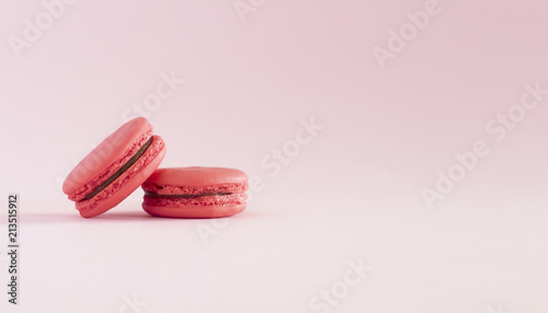 Sweet red french macaron.