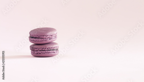Sweet violet french macaron or macaroon.