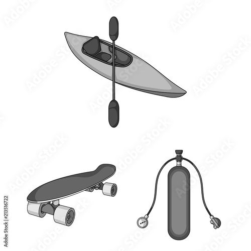 Extreme sport monochrome icons in set collection for design.Different kinds of sports vector symbol stock web illustration.