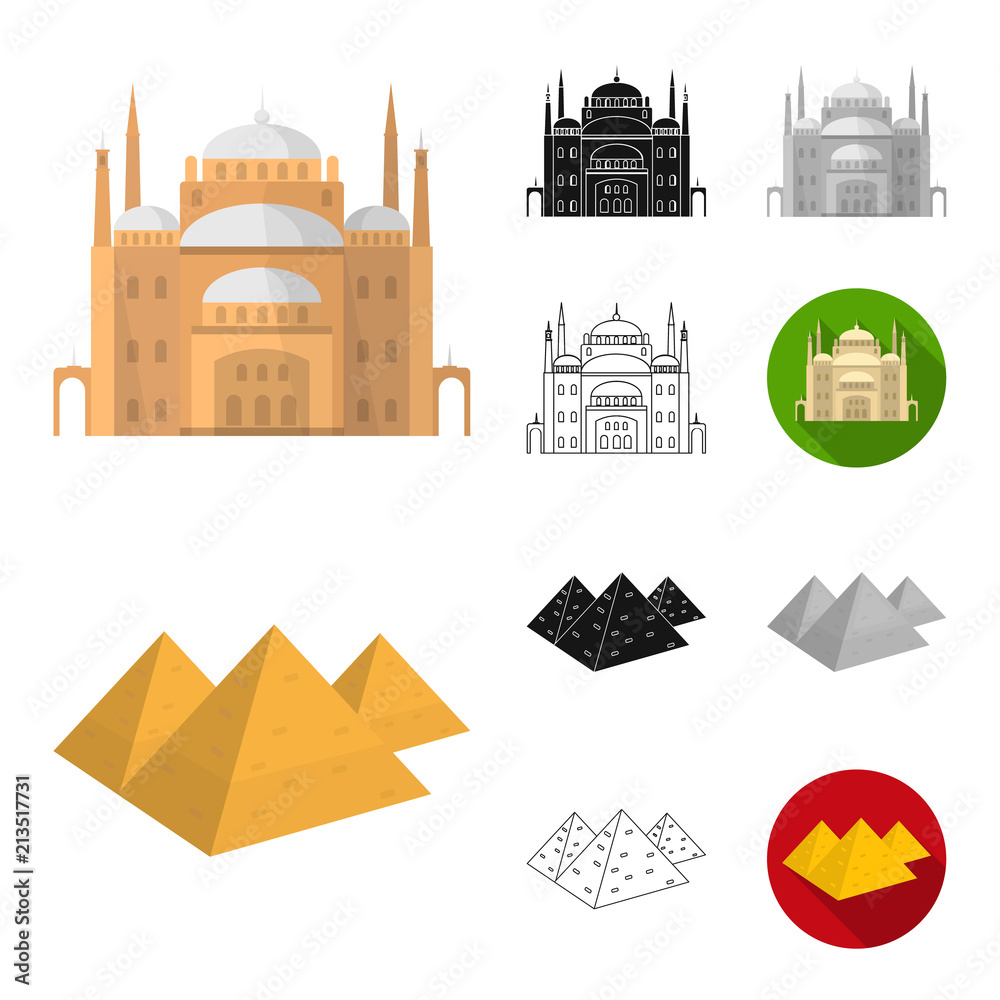 Ancient Egypt cartoon,black,flat,monochrome,outline icons in set ...