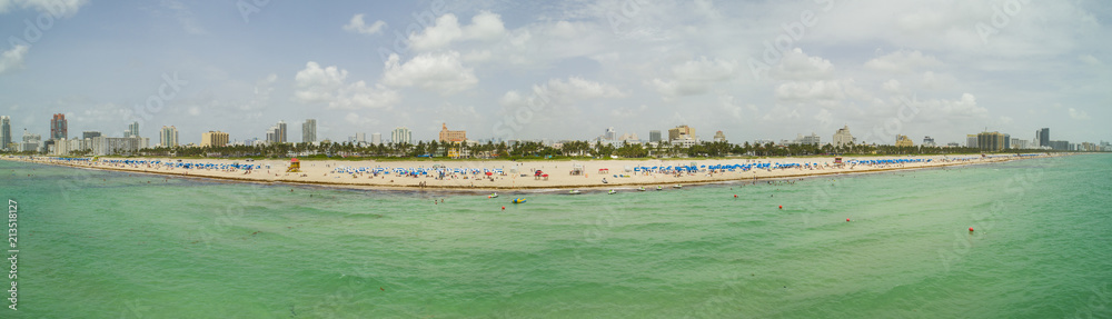 Aerial panorama Miami Beach summer 2018