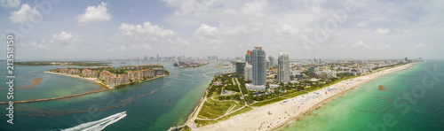 Beautiful aerial Miami Beach southernmost point photo